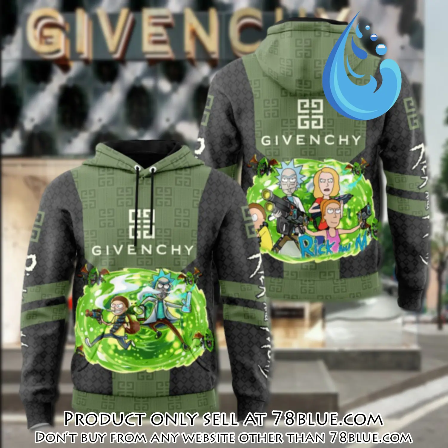 Givenchy rick and morty unisex hoodie luxury brand gifts  jh2009 78b0426065